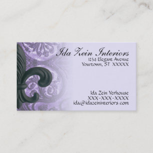 lilac "iron fleur de lis" Custom Business Cards