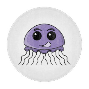 Lilac Jellyfriend Cartoon Cutting Board