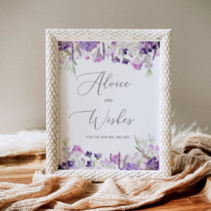 Lilac lavender advice and wishes for Newlyweds Poster