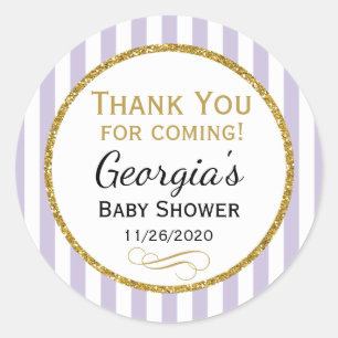 Lilac Lavender Baby Shower Thank You Favour Tag