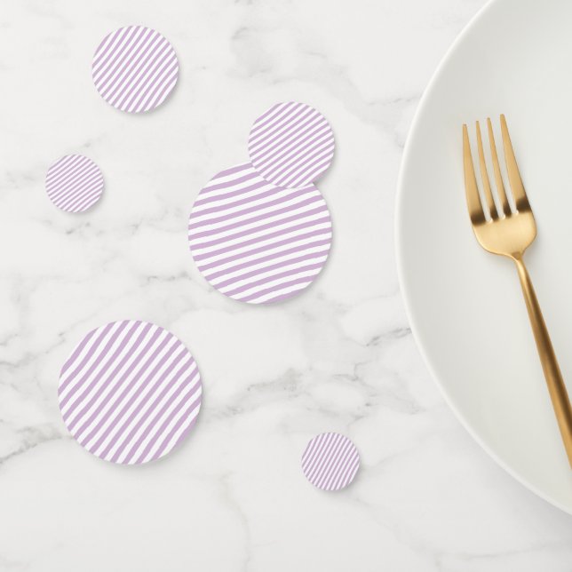 Lilac Lavender Colour Diagonal Striped Wedding   Confetti (Group)