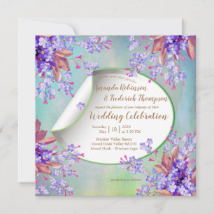 Lilac Lavender Flower Wedding Invitation