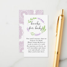 Lilac Lavender Lace Baby Shower Books For Baby