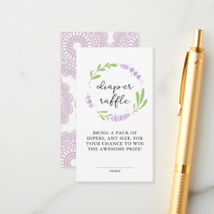 Lilac Lavender Lace Baby Shower Diaper Raffle Enclosure Card