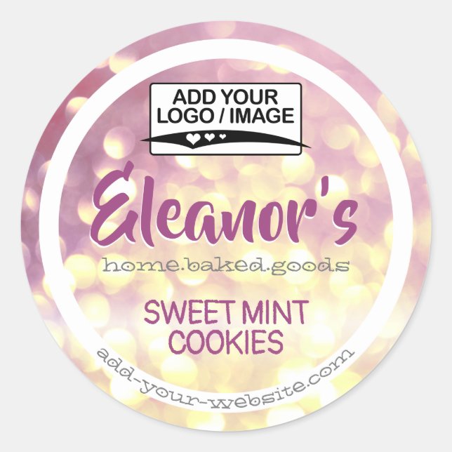 Lilac Lavender Logo Cake Product Packaging Label (Front)