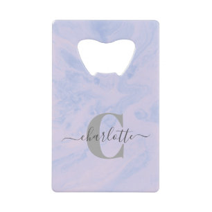Lilac Lavender Marble Elegant Monogram Name