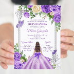 Lilac lavender purple silver Quinceanera Butterfly Invitation<br><div class="desc">Lilac lavender purple silver Quinceanera Butterfly Invitation
Mis Quince Anos,  15th Birthday, </div>