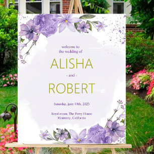 Lilac Lavender Wedding Welcome Sign