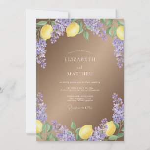 Lilac Lemon Botanical Romance Wedding Invitation