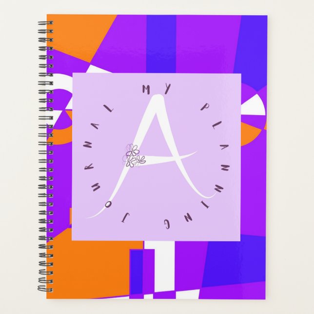 Lilac Letter A Geometric Planner (Front)