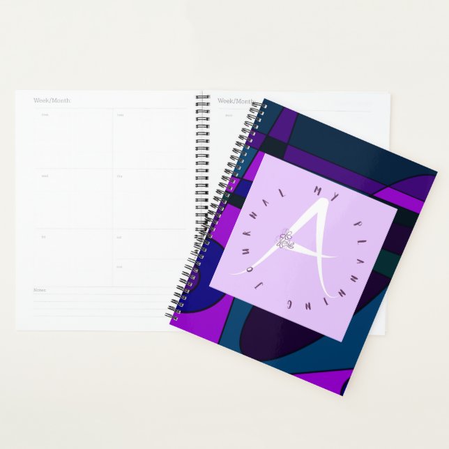 Lilac Letter A Indigo Surf Planner (Display)