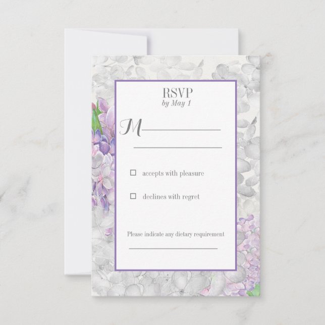 Lilac Loveliness RSVP Card (Front)
