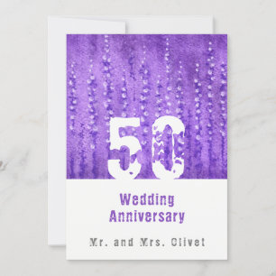 Lilac Lupines 50 Wedding Anniversary Invitation