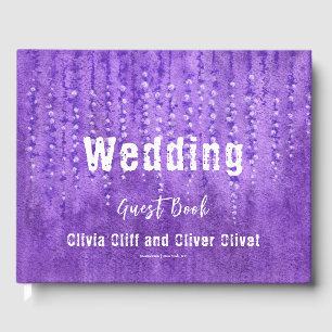 Lilac Lupines Wedding  Guest Book
