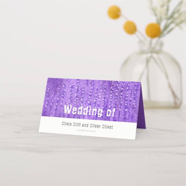 Lilac Lupines Wedding Place Card (Front)