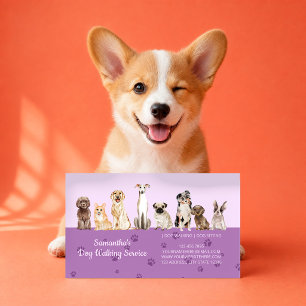 Lilac Luxury Dog Spa Watercolor Bath Salon Business Card