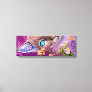Lilac Lynx point Siamese cat in purple  Canvas Print
