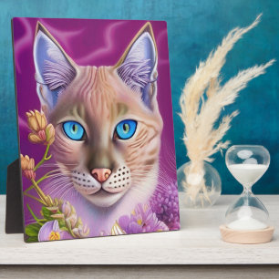Lilac Lynx point Siamese cat in purple Plaque