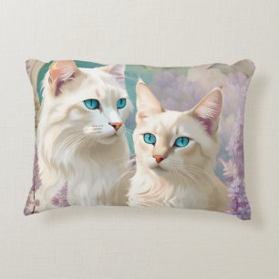Lilac Lynx Point Siamese Portrait Art Decorative Cushion