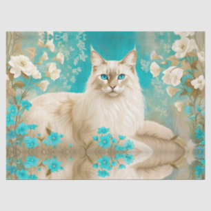Lilac Lynx Point Siamese Portrait Art Tissue Paper