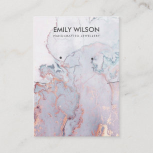 LILAC MAUVE AGATE MARBLE STUD NECKLACE DISPLAY BUSINESS CARD