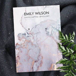 LILAC MAUVE BLUE AGATE MARBLE EARRING DISPLAY BUSINESS CARD