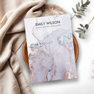 LILAC MAUVE BLUE AGATE MARBLE NECKLACE DISPLAY BUSINESS CARD