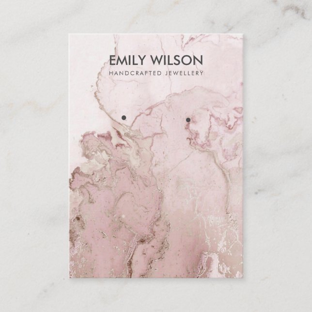 LILAC MAUVE PINK AGATE MARBLE EARRING DISPLAY CARD (Front)