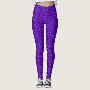 Lilac Mauve Shades Starry Boxes Pattern Fitness Leggings
