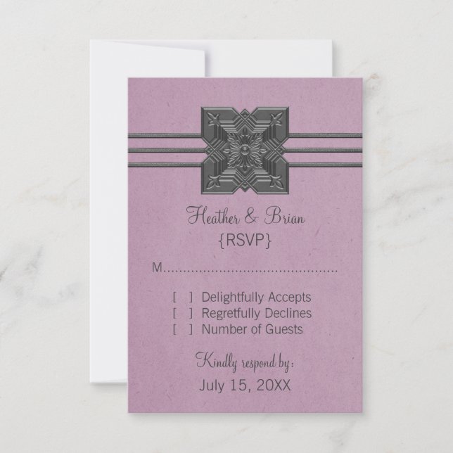Lilac Medallion Border Response Card (Front)