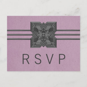 Lilac Medallion Border RSVP Postcard
