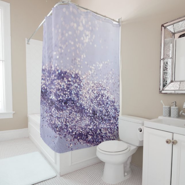 Lilac Mermaid Magic Glitter #1 Shower Curtain (In Situ)