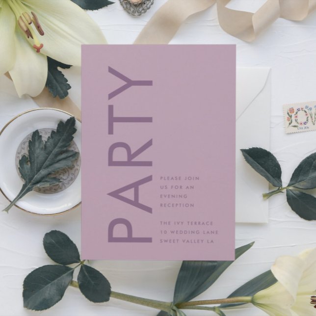 Lilac Modern Mauve Purple Names Wedding Reception Enclosure Card (Creator Uploaded)