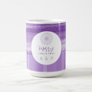 Lilac Modern Plaid Monogram Coffee Mug