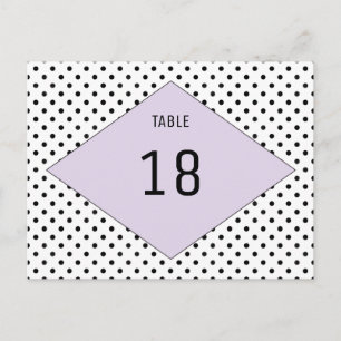 Lilac Modern Polka Dots Table Number Postcard