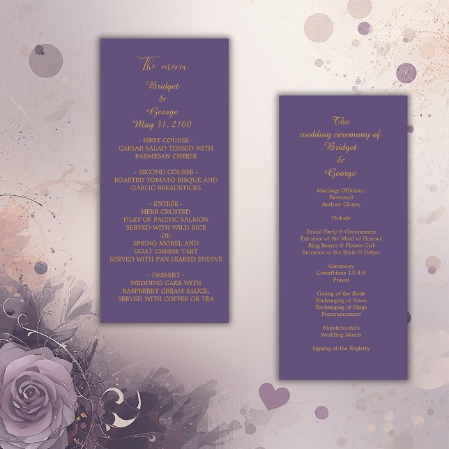 lilac modern simple deco wedding programme (Creator Uploaded)