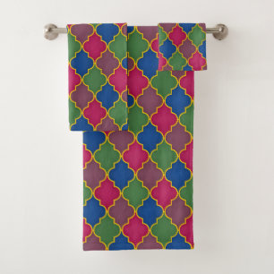 Lilac Moroccan Tile (large scale) Bath Towel Set