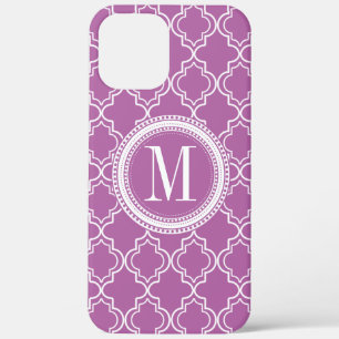 Lilac Moroccan Trellis Monogram iPhone 12 Pro Max Case
