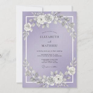 Lilac Muted Botanical Wedding Invitation