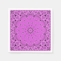 Lilac Orchid Pink Paisley Bandanna Scarf BBQ Picni
