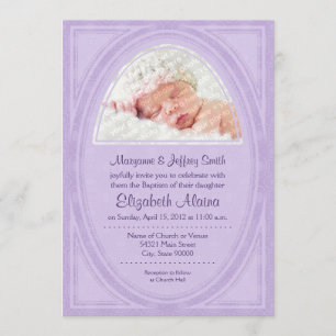Lilac Ovals Baptism Invitation