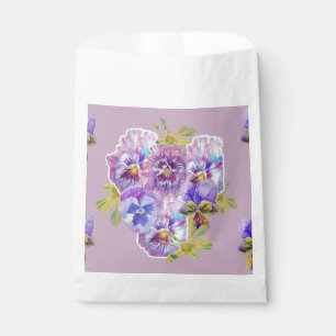 Lilac Pansy Purple Flowers floral Party Favor Bags