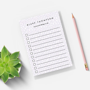 Lilac   Pastel Leopard Print To-Do List Post-it Notes