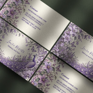Lilac Peacock Floral Business Card