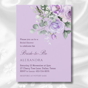 Lilac Peony Floral Bridal Shower Invitation