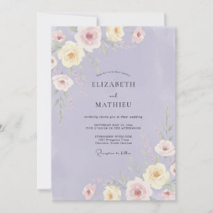 Lilac Peony Wedding Invitation