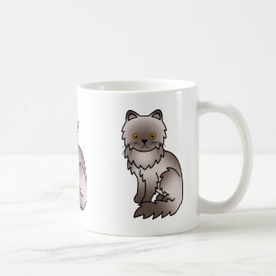 Lilac Persian Cat Adorable Cartoon Illustration Coffee Mug