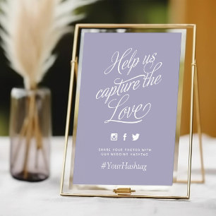 Lilac Personalised Wedding Hashtag Sign
