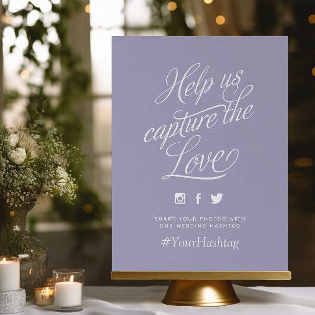 Lilac Personalised Wedding Hashtag Sign (Creator Uploaded)