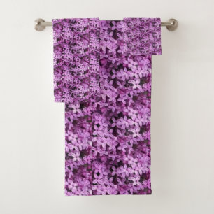 Lilac Photo   Tiled Half Drop   Bath Towel Set
